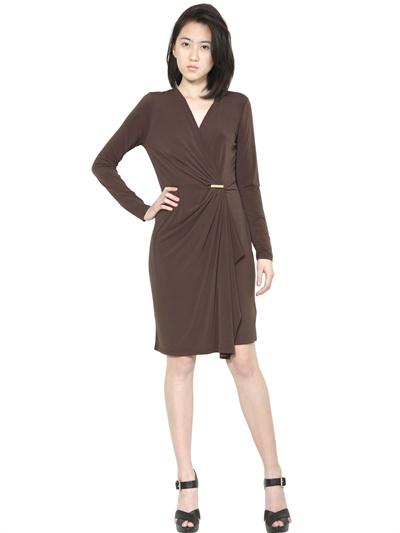 Foto michael michael kors vestido de manga larga jersey drapeado