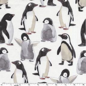 Foto Michael Miller Picka Pecka Penguin White Fabric (22.4 EUR por yarda)