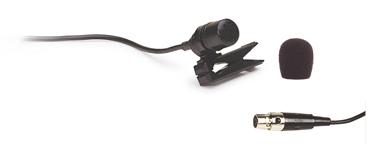 Foto Micrófono de condensador electret unidireccional para solapa con clip de sujeción y conector mini XLR 4 pines FONESTAR FCM-16MC