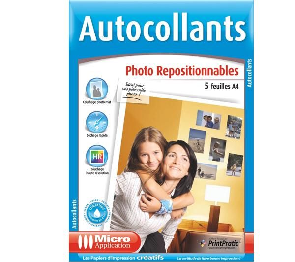 Foto Micro Application Autoadhesivos fotos multiusos A4 - 5 hojas
