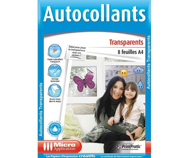 Foto Micro Application Autoadhesivos transparentes A4 - 8 hojas