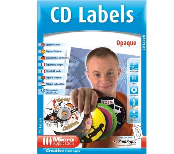 Foto Micro Application Etiquetas CD opacas A4 - 100 unidades