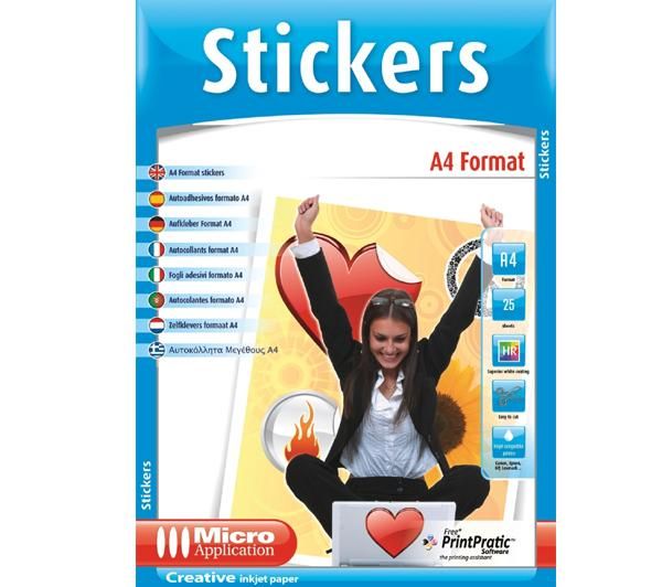 Foto Micro Application Papel stickers A4 - 25 hojas