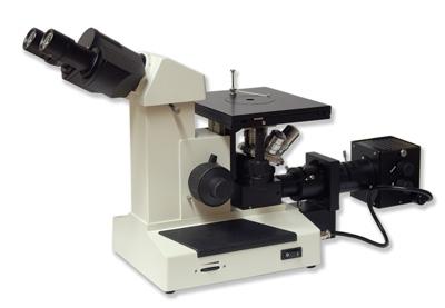Foto microscopio metalográfico invertido. plano acromaticos binocular. modelo 1