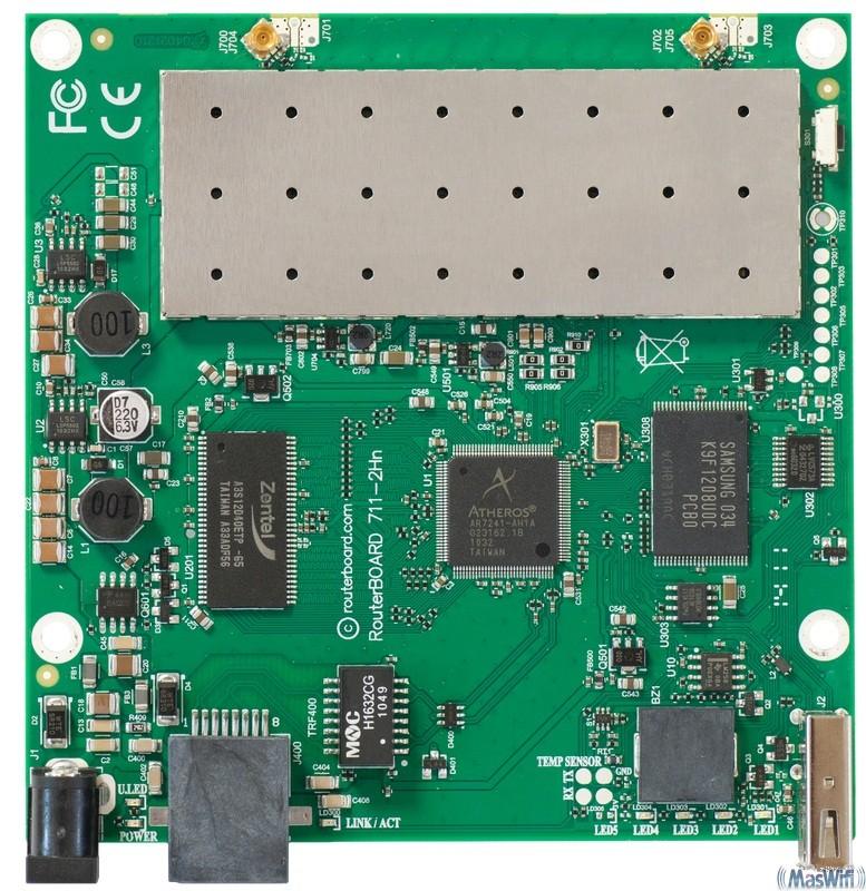 Foto Mikrotik RB711UA-2HnD RouterBOARD Atheros 400MHz, Inalámbrico 802.11bgn, 1 LAN, 64MB RAM, RouterOS L4