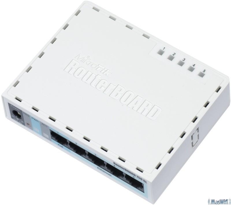 Foto Mikrotik RB750GL RouterBOARD 5 puertos Gigabit LAN, Low Cost, RouterOS Nivel 4