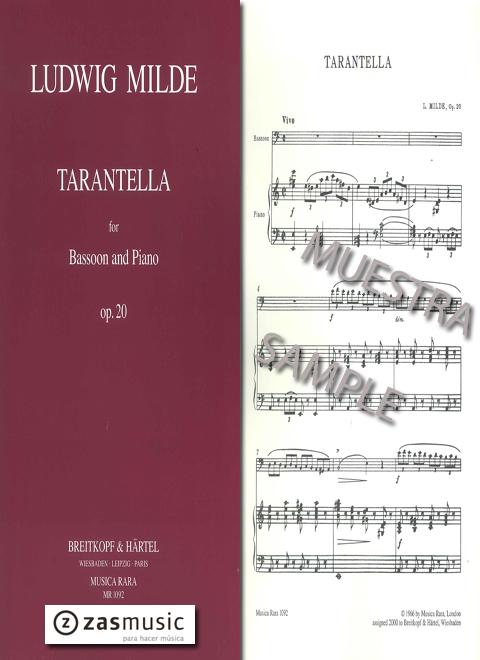 Foto milde, ludwig: tarantella for bassoon and piano op. 20