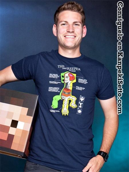 Foto Minecraft Camiseta Creeper Anatomy Talla S
