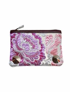 Foto Mini clutch tejido + piel/plata
