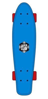 Foto Mini Cruiser Skate Super Vision Plastic Blue/red Azul/rojo Nuevo (estilo Penny)
