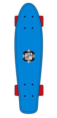 Foto Mini Cruiser Skate Super Vision Plastic Blue/red Azul/rojo Nuevo (estilo Penny)