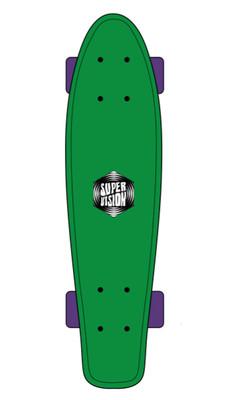 Foto Mini Cruiser Skate Super Vision Plastic Green/purple Verde Nuevo (estilo Penny)