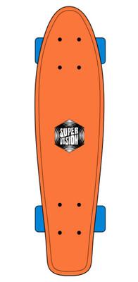 Foto Mini Cruiser Skate Super Vision Plastic Orange/blue Naranja Nuevo (estilo Penny)