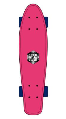 Foto Mini Cruiser Skate Super Vision Plastic Pink/blue Rosa Nuevo (estilo Penny)