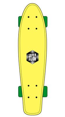 Foto Mini Cruiser Skate Super Vision Plastic Yellow/green Nuevo (estilo Penny)