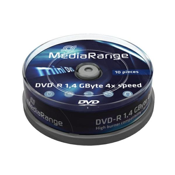 Foto Mini dvd-r mediarange 1.4gb 8cm 4x tarrina 10 uds