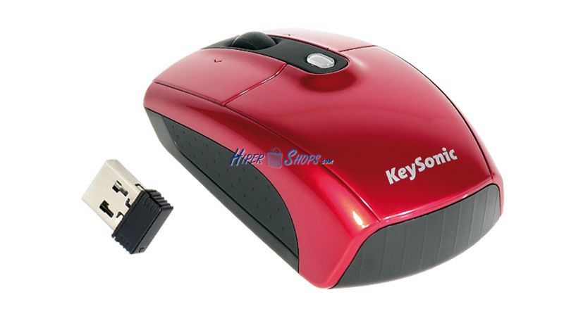 Foto Mini ratón óptico wireless USB Keysonic KSM–1000 RF Rojo