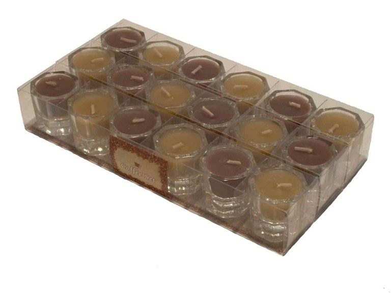 Foto Mini velas aromáticas vaso cristal (18 u.)