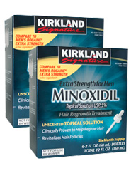 Foto Minoxidil Al 5% Para Hombres 12 Botellas X 60ml (Suministro Para Un Año) - Regaine Generico Por Firma Kirkland®