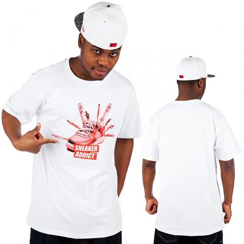 Foto Mister Tee zapatillas deportivas Addict camiseta blanca/roja talla S