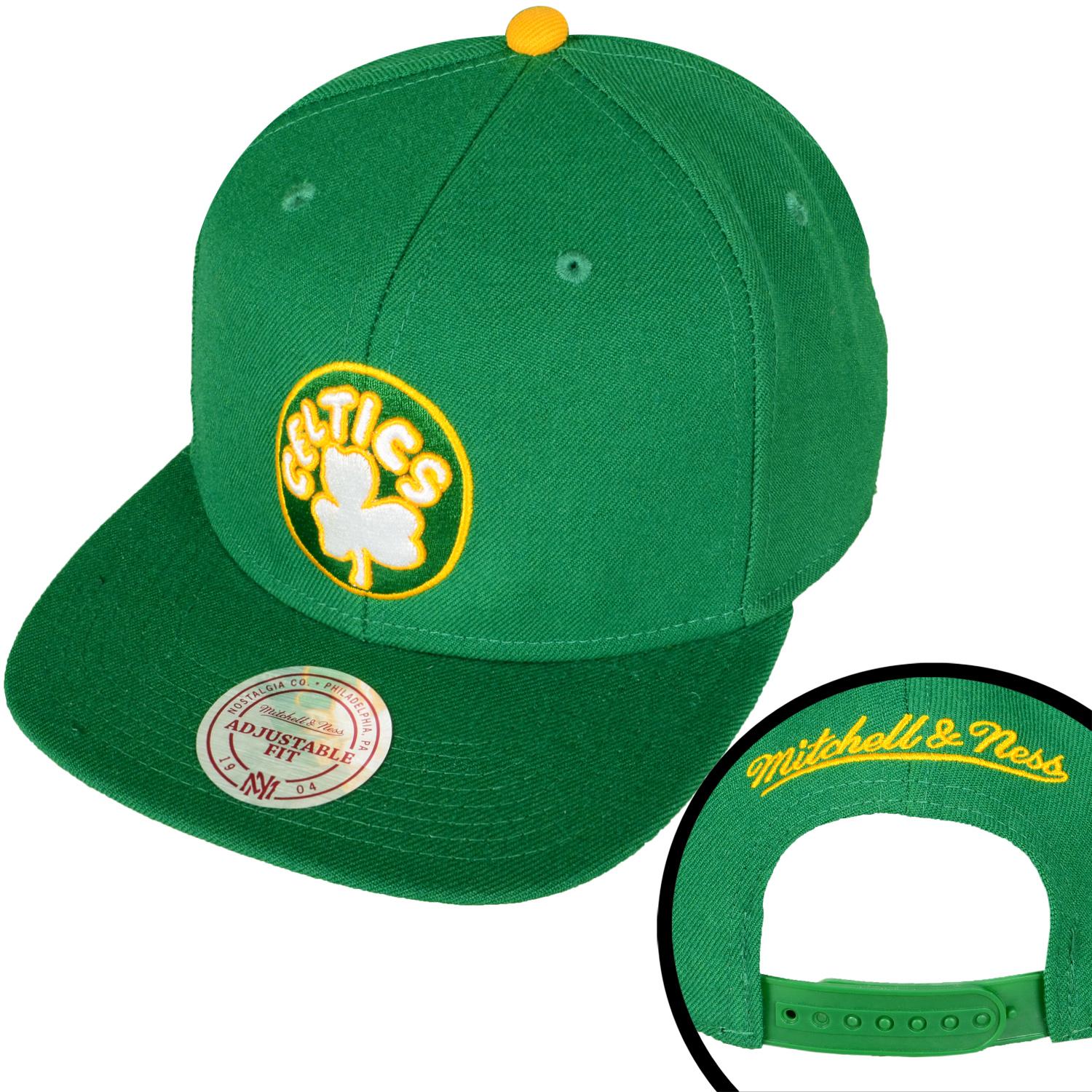 Foto Mitchell & Ness Celtics Snapback Cap Verde Amarilho