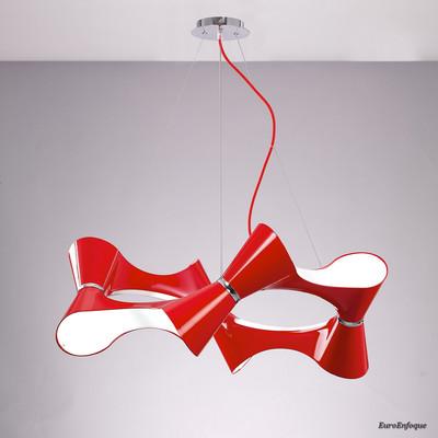 Foto Mn-1562 Lampara De Techo Colgante 8 Luces Colección Ora Rojo