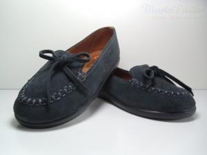 Foto Mocasín lazo serraje gris
