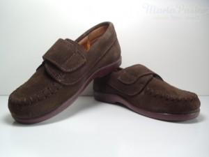 Foto Mocasín serraje velcro marrón