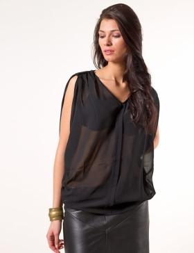 Foto Moddi top camisa semi transparente de vila