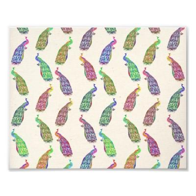 Foto Modelo real retro femenino brillante del pavo real Arte Fotográfico