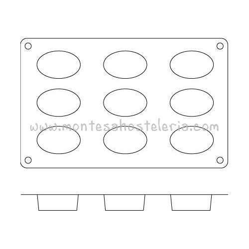 Foto Molde Silicona Oval 9ux70x50xh