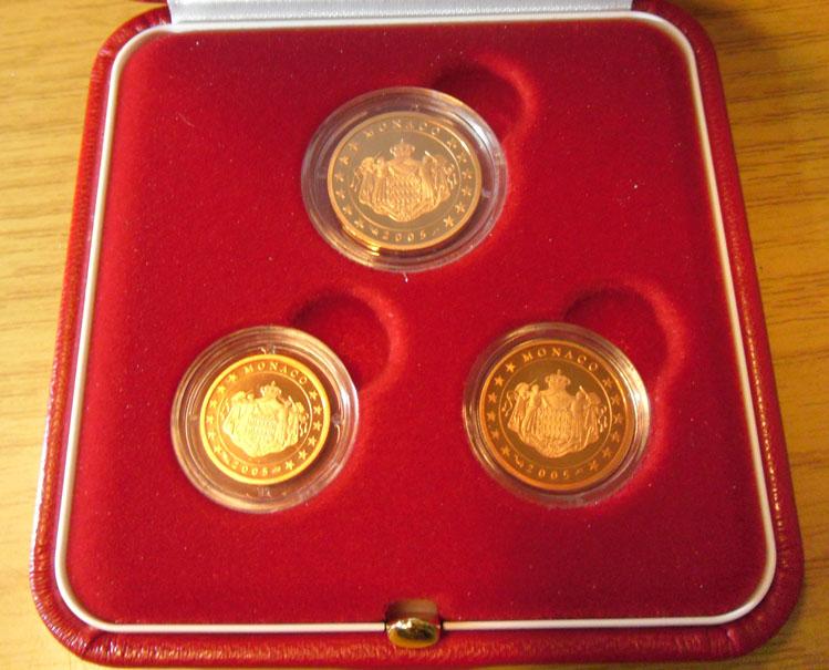 Foto Monaco 1 bis 5 Cent (3 Münzen) 2005