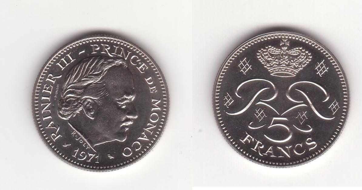 Foto Monaco 5 Francs 1971