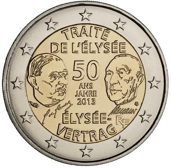 Foto Moneda 2 Euros C. Francia 2013 Tratado Del Eliseo. Sin Circular