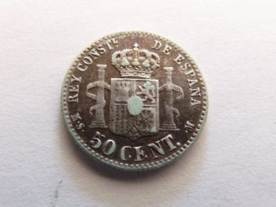 Foto Moneda Alfonso Xii 1880 50 Centimos Plata Silver Coin