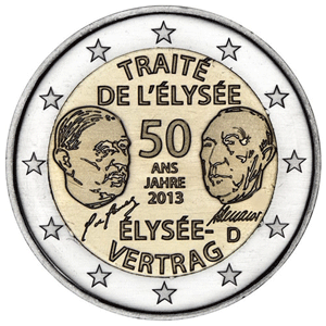 Foto moneda conmemorativa 2 euros Alemania 2013(5cec.)Tratado Eliseo.