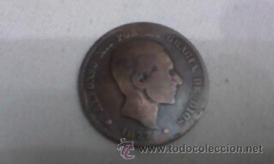 Foto moneda de 10 céntimos de cobre llamada perra gorda 1877 alfofonso