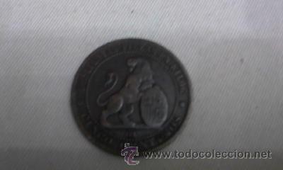 Foto moneda de 5 céntimos de cobre llamada la perra chica 1870