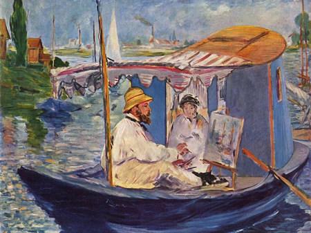 Foto Monet Flotando en su Estudio, cuadro pintado por Manet