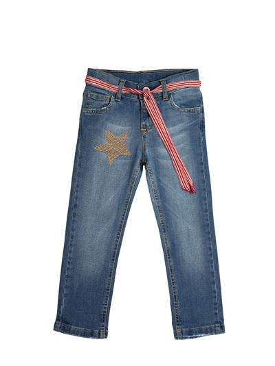 Foto monnalisa jeans en denim ajustado de 5 bolsillos