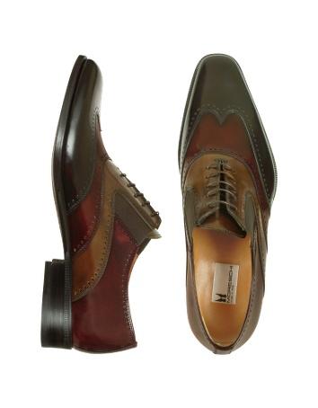 Foto Moreschi Zapatos, Destra - Zapatos tipo Oxford en Piel Tres tonos Marrón