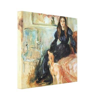 Foto Morisot - Julia Manet y su galgo Laertes Impresion De Lienzo