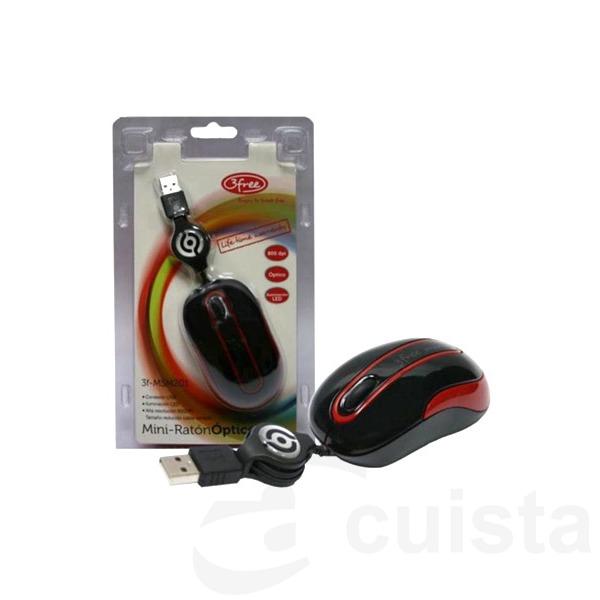 Foto Mouse optico usb 3free mcm101/br dise?o negro rojo