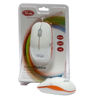 Foto Mouse Optico Usb 3free Mcm101wo Diseo Blanco Nar