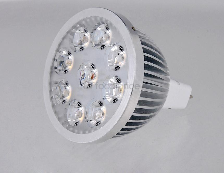 Foto MR16 9-LED 50-60 lumen 4W Blanco frío Bombilla (Silver) LED