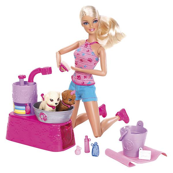 Foto Muñeca Barbie baña a sus perritos Mattel