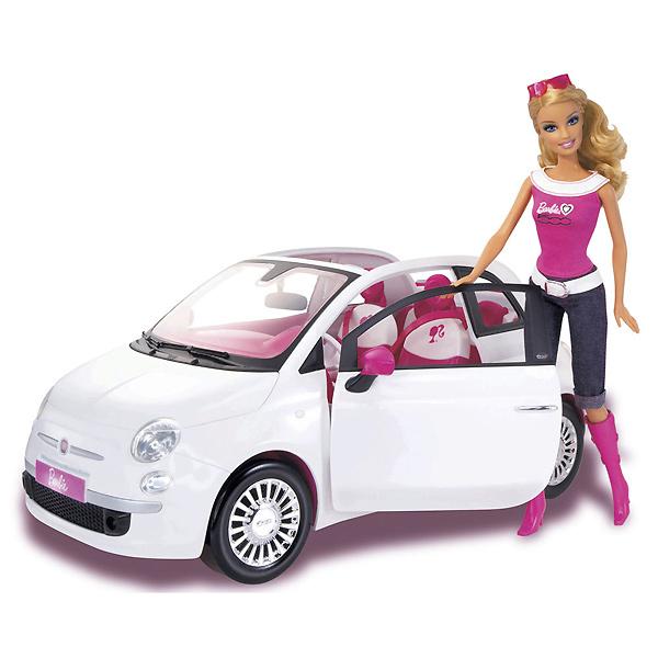 Foto Muñeca Barbie y su coche Fiat 500 Mattel