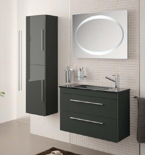 Foto Mueble de baño de fondo reducido serie 35 de salgar, color antracita.