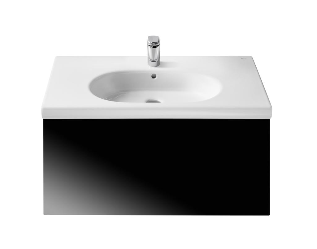 Foto Mueble de Baño Meridian de Roca + lavabo en color negro mate de estilo moderno