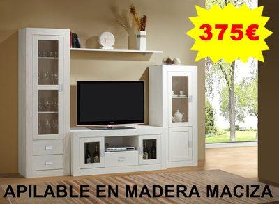 Foto Mueble De Salon Comedor Tv Sala Oficina Madera Maciza Color Blanco Cera